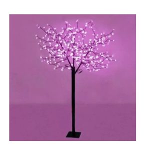 Karácsonyi LED Virágfa Dekoráció (130 cm, 92 LED), Pink rózsaszín Sakura, Hálózati