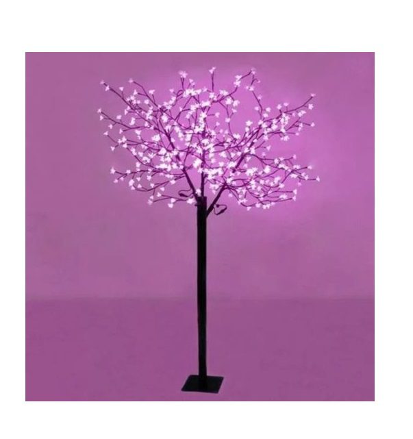 Karácsonyi LED Virágfa Dekoráció (130 cm, 92 LED), Pink rózsaszín Sakura, Hálózati