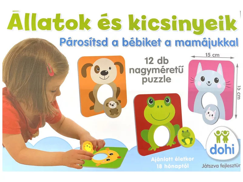 Állatok és kicsinyeik fejlesztő puzzle játék gyerekeknek - Image 4