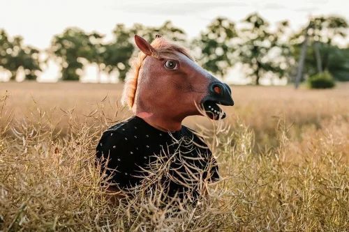 Barna lófej gumu maszk - Image 2