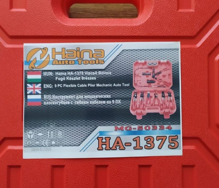 Haina HA-1375 Vízcső Bilincsfogó Készlet, 9 részes, 18-54 mm - Image 7