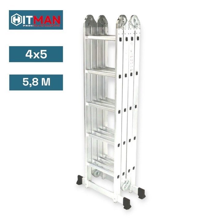 Hitman HT-NIL-6481 Alumínium Csuklós Létra, 4x5 fokos, 5.8 m-es - Image 2