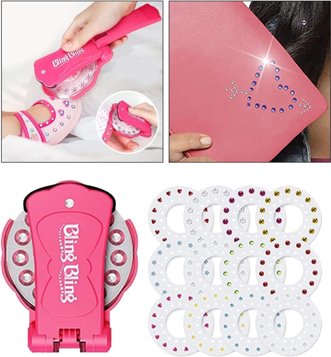 Hair Bedazzler készlet, Drágakő hajformázó 180 csillogó hajkővel, Hajkiegészítő gép, Gyémánt hajformázó " - Image 11