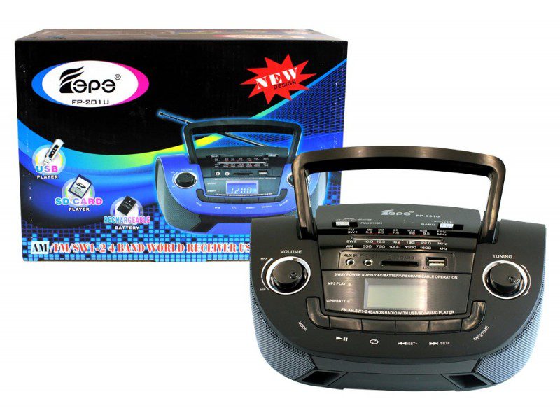 Fepe FP-201BT Hordozható rádió, 4 sávos rádióvevő MP3 lejátszóval