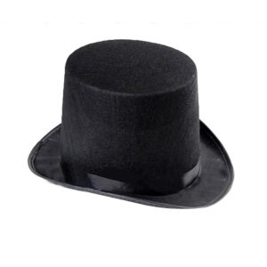 Fekete színű filc cilinder jelmez kalap