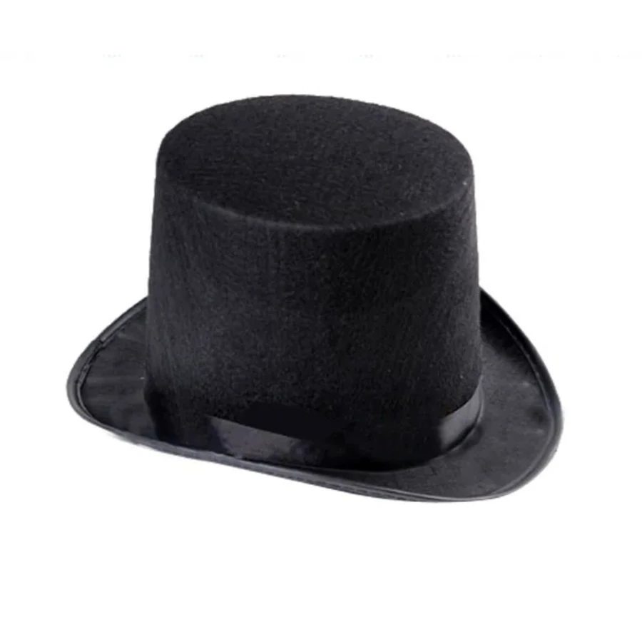 Fekete színű filc cilinder jelmez kalap