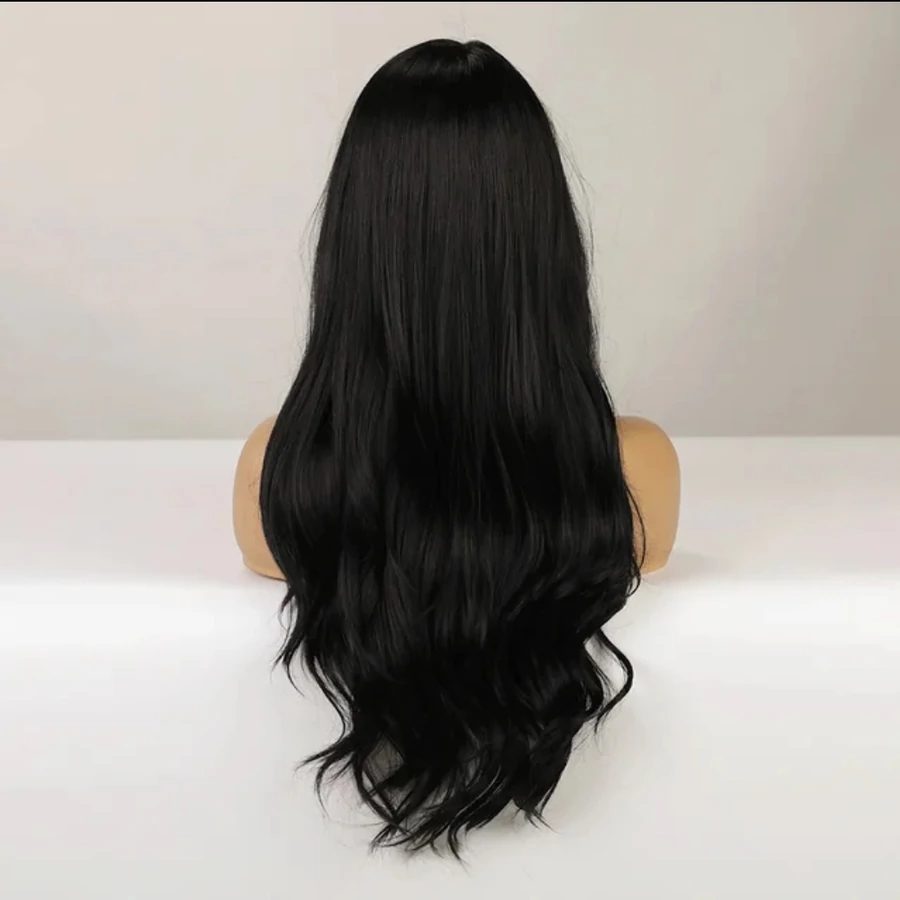 Fekete színű hullámos paróka 65 cm - Image 3