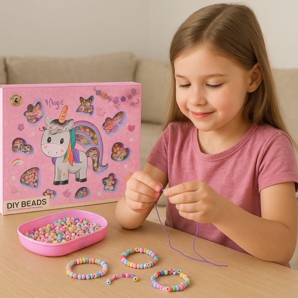 Varázslatos unikornis gyöngybirodalom,gyöngy fűző készlet gyerekeknek - Image 3