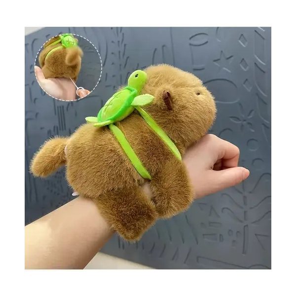Capybara plüss interaktiv mozgó farokkal csuklóra tehető ,levehető teknős páncéllal a hátán. - Image 8