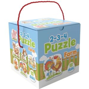 Gyermek fejlesztő 2-3-4 db os puzzle játék 11x11x11cm