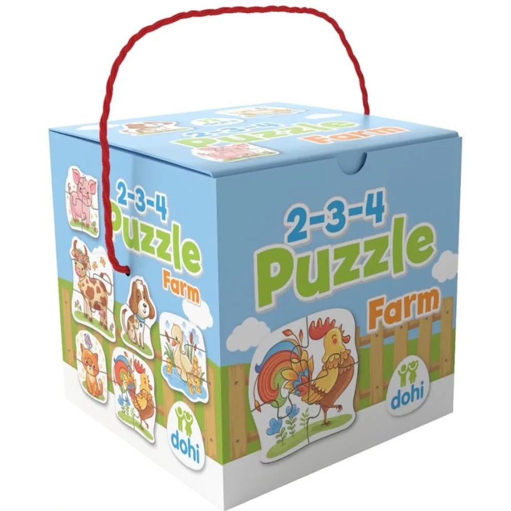 Gyermek fejlesztő 2-3-4 db os puzzle játék 11x11x11cm