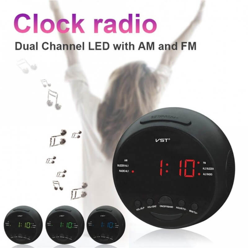 VST-909 Rádiós ébresztőóra, UKW rádióval, LED kijelzővel - Image 2