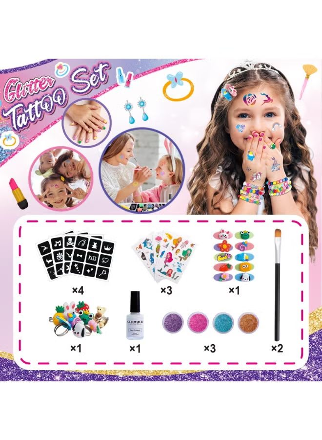 Csillám tetováló ragyogó hercegnő készlet rengeteg kiegészítővel