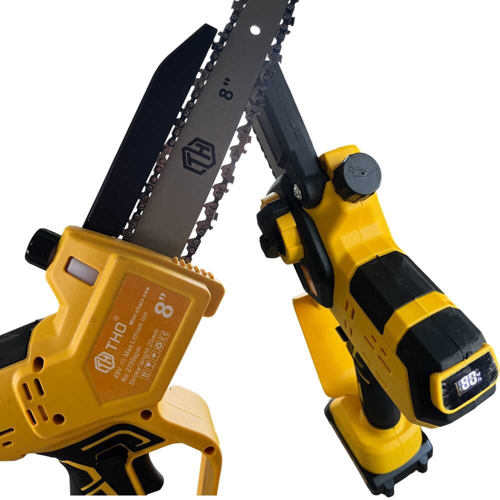 THO M-9019 8" Akkus Láncfűrész, 2x48V, Digitális Kijelzővel - Image 3