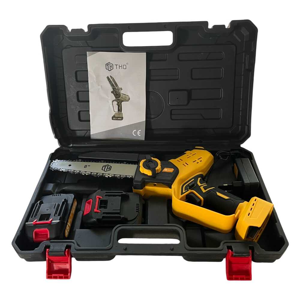 THO M-9019 8" Akkus Láncfűrész, 2x48V, Digitális Kijelzővel - Image 4