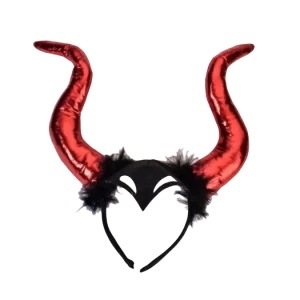 Piros démon ördög szarv fejdísz