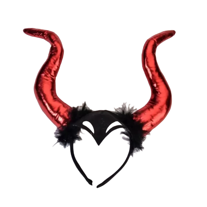 Piros démon ördög szarv fejdísz