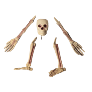 Leszúrható csontváz dekoráció szett halloweenra, 5 db-os