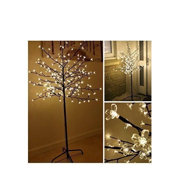 Karácsonyi LED Virágfa Dekoráció (130 cm, 92 LED), Melegfehér Sakura, Hálózati - Image 6