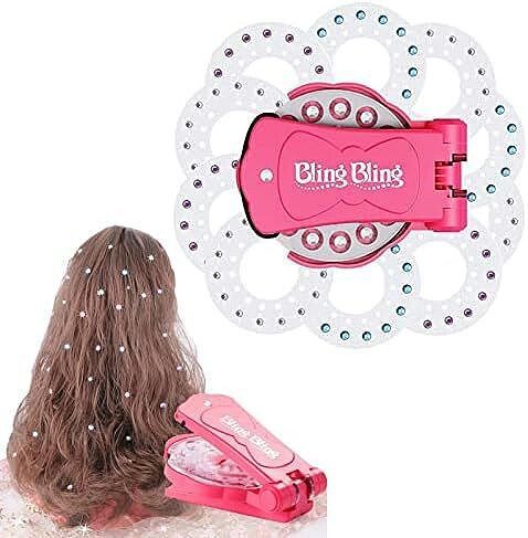 Hair Bedazzler készlet, Drágakő hajformázó 180 csillogó hajkővel, Hajkiegészítő gép, Gyémánt hajformázó " - Image 10