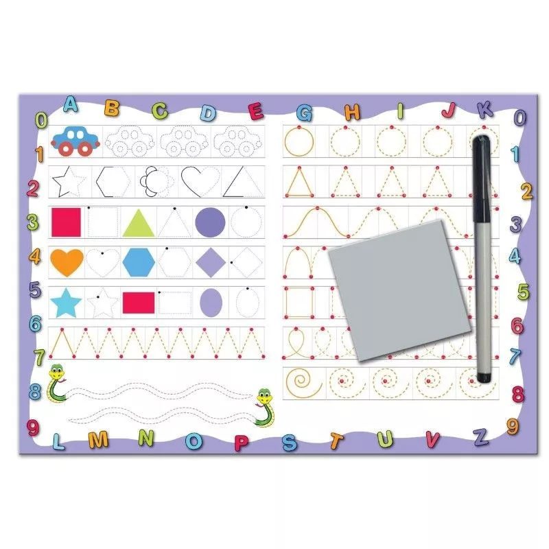 Kézség fejlesztő rajztábla gyerekeknek letörölhető filccel fejlesztő játék - Image 2