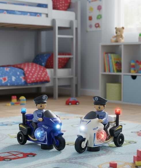 Elemes Rendőr motor figurával , fény és hanghatásokkal - Image 3