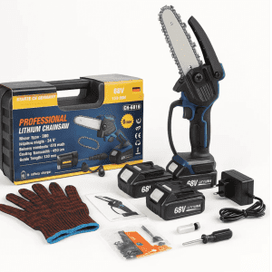 Starktech Germany CH-6820 Akkus Láncfűrész 68V, 2x 4Ah Akkuval, 200 mm Vágási Átmérővel