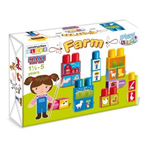 Fejlesztő Farm építőkocka játék gyerekeknek,ki mit eszik
