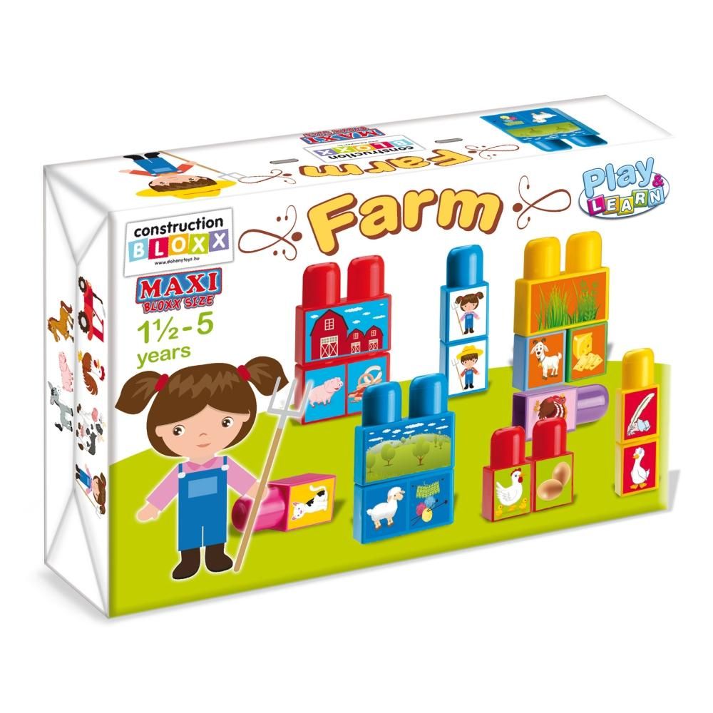 Fejlesztő Farm építőkocka játék gyerekeknek,ki mit eszik