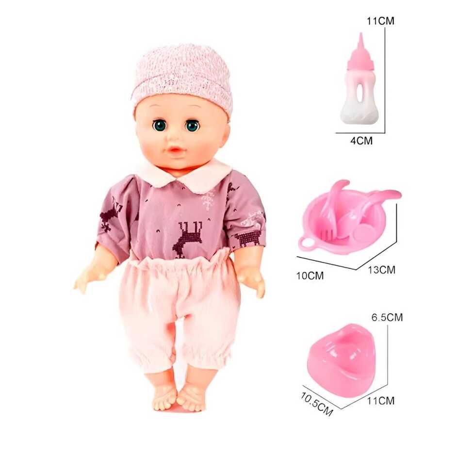 Interaktív pisilős baba egyéb kiegészítőkkel , 32,5 cm - Image 2