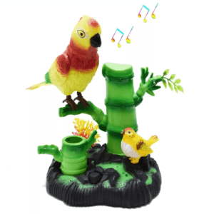 Éneklő táncoló faágon ülő papagáj