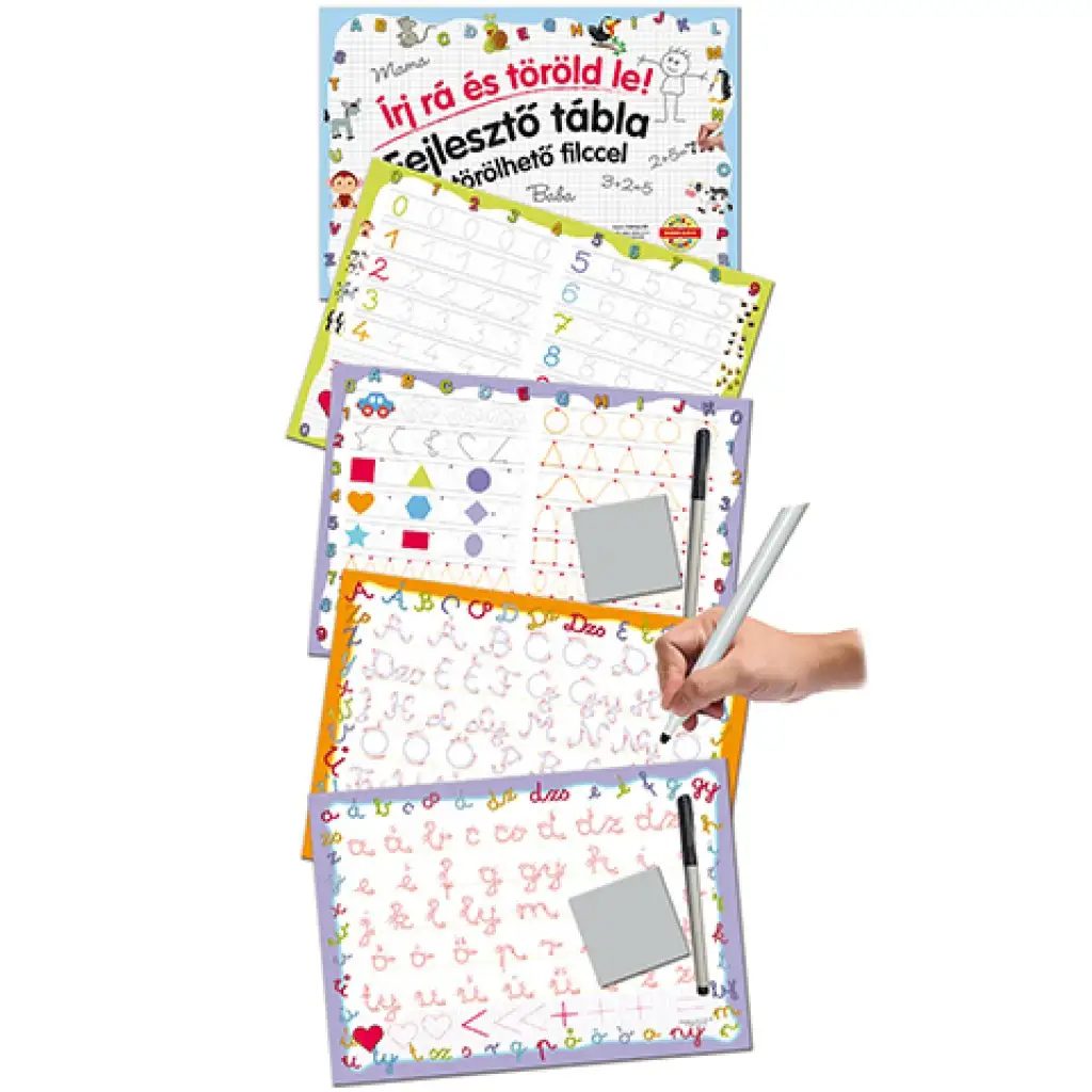 Kézség fejlesztő rajztábla gyerekeknek letörölhető filccel fejlesztő játék - Image 3
