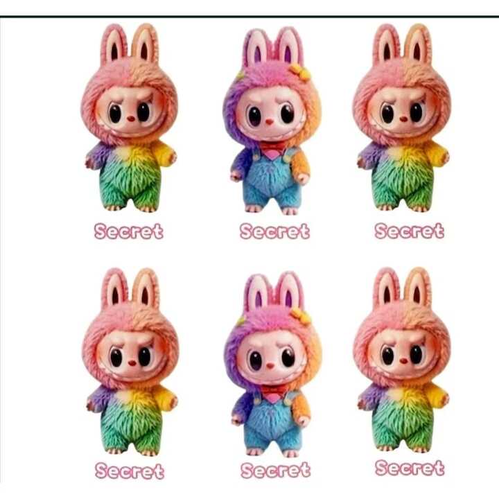 Gyüjthető Szivárványszínű labubu szörnyecske 18 cm pop mart secret szivárvány sorozat