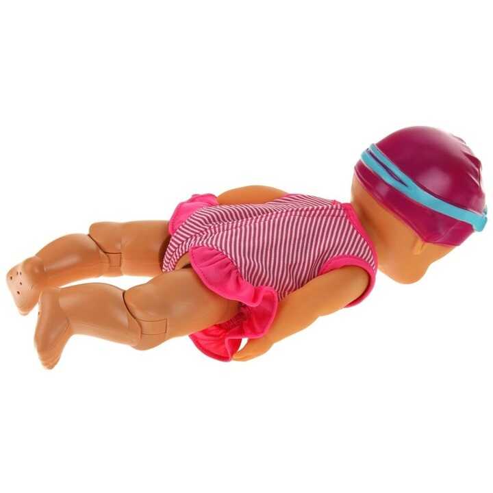 Interaktív úszni tudó játék baba , úszósapkával és szemüveggel - Image 3