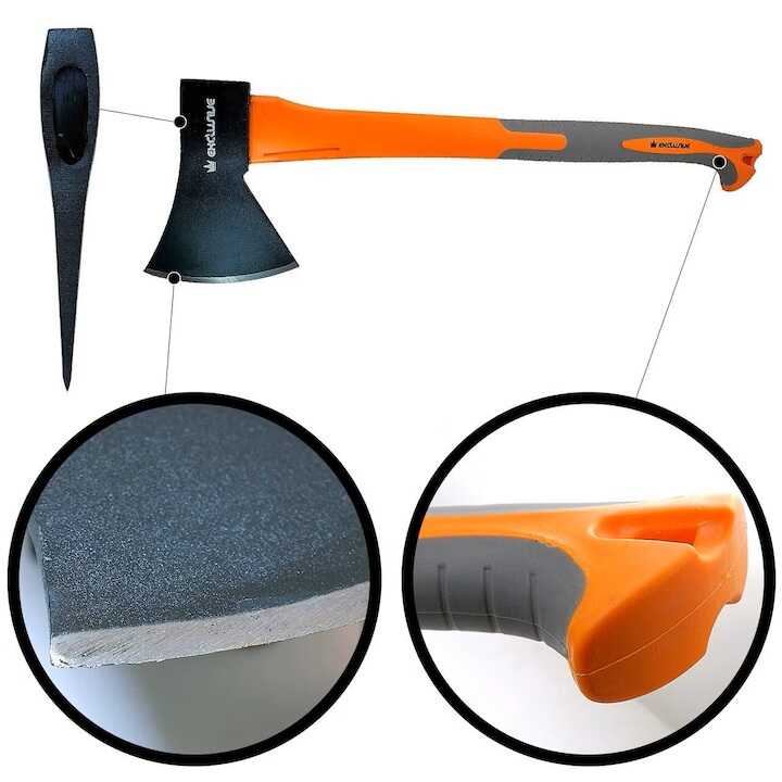 Üvegszálas Fejsze 1500g, 90cm, Gumírozott Markolattal kmt