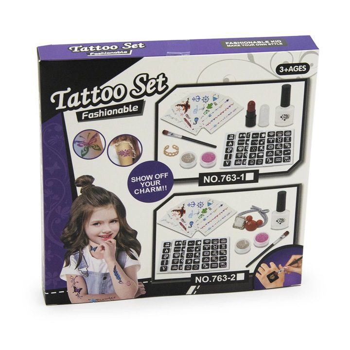 Csillám tetováló készlet gyerekeknek 48 db mintával - Image 2