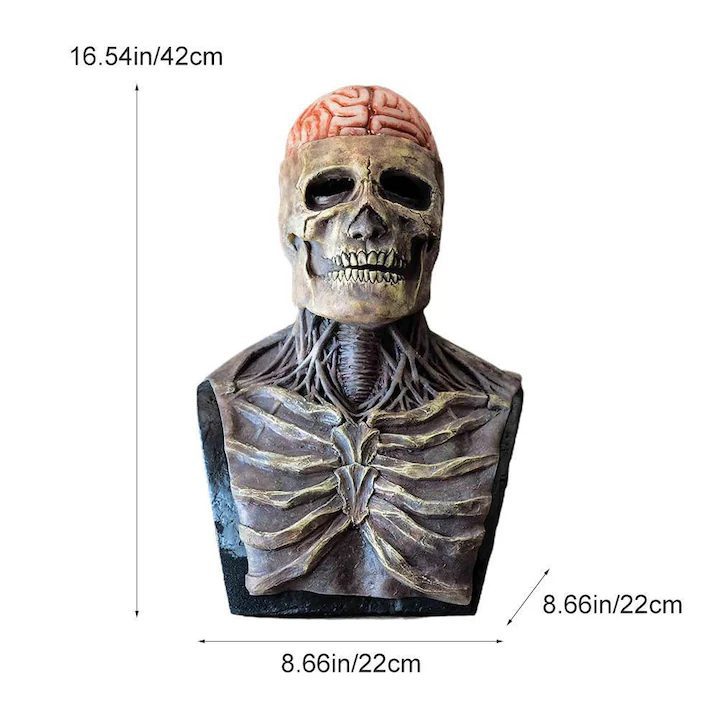 Rémisztő Halloween maszk, csontváz fej - Image 5