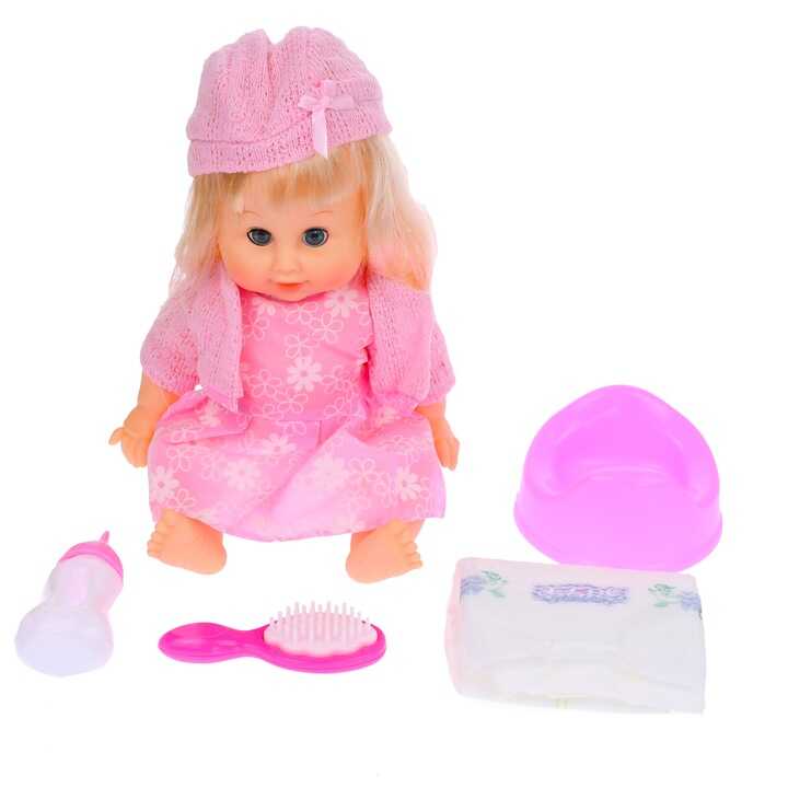 Gyönyörű hajas baba kiegészítőkkel , hangot ad ki és pisil , 36 cm