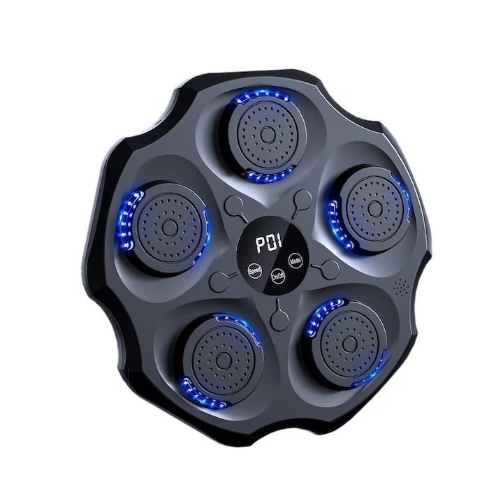 Interaktív Zenei Boksz Edzőgép Fali, Bluetooth, LED Fények, Bokszkesztyűvel