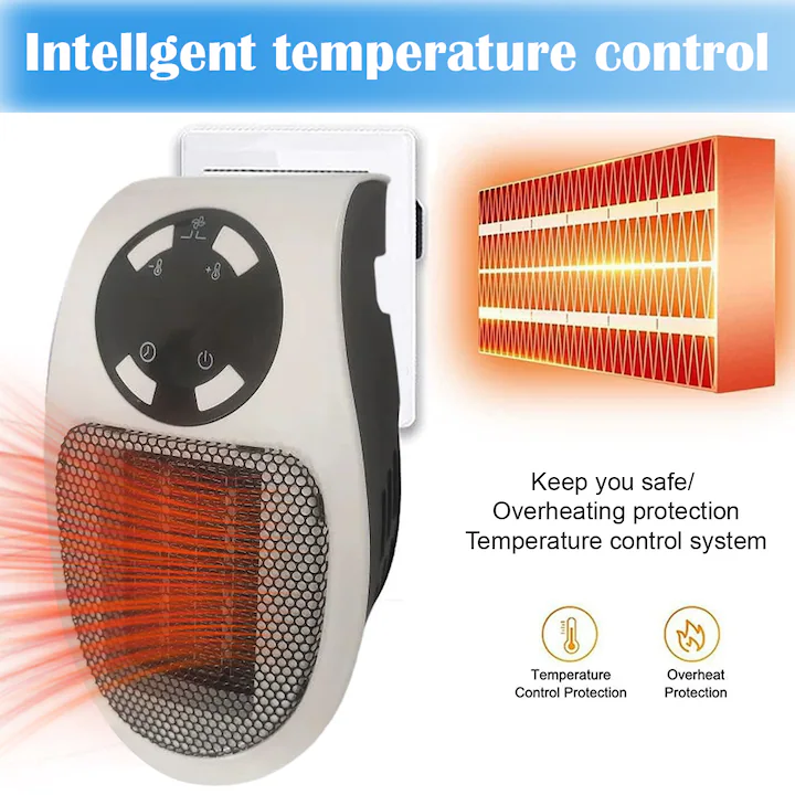 Mini elektromos fűtőtest digitális vezérléssel, távirányító funkcióval, kerámia, irodába és otthonra Wandor 500w - Image 3