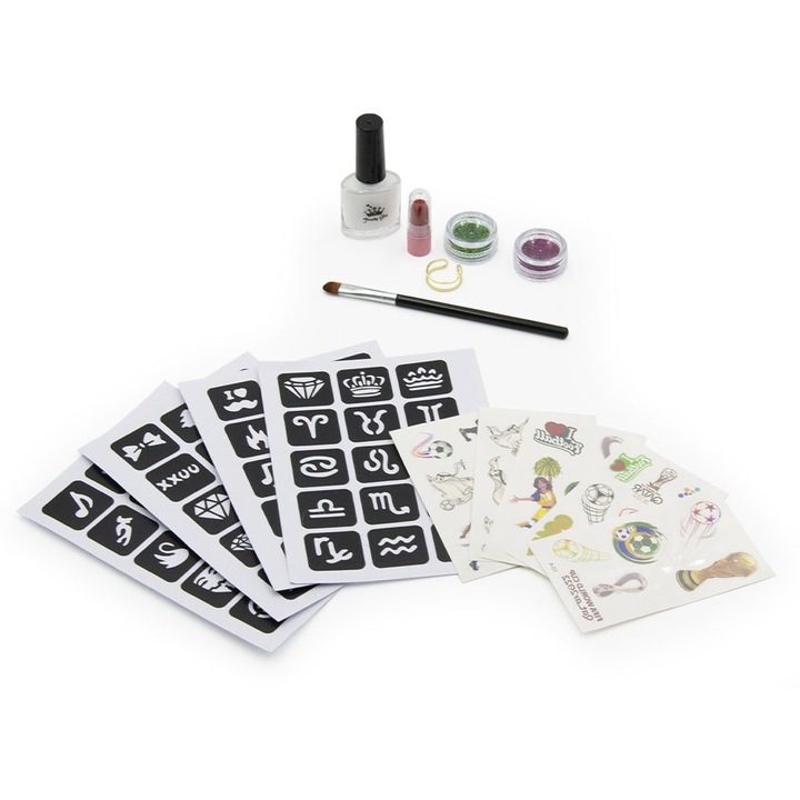 Csillám tetováló készlet gyerekeknek 48 db mintával