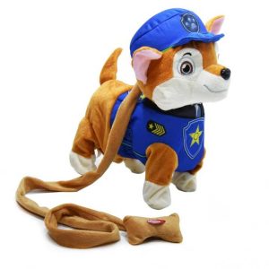 Sétáló plüss rendőrkutya , csoválja a farkát és zenél