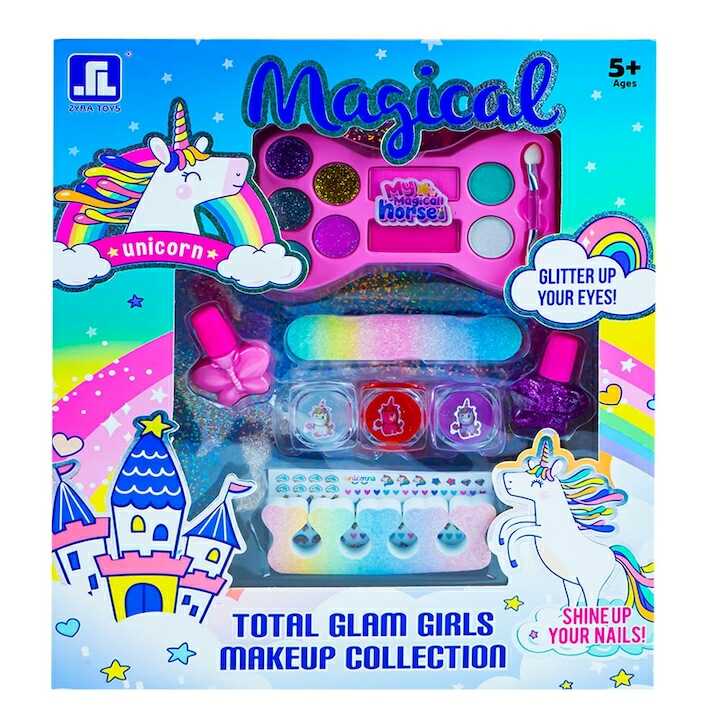 Gyermek unikornis smink és manikűr készlet 3 db körmlakkal és sminkekkel - Image 3