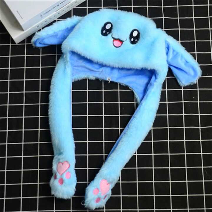 Kék nyuszis plüss sapka mozgatható fülekkel - Image 5