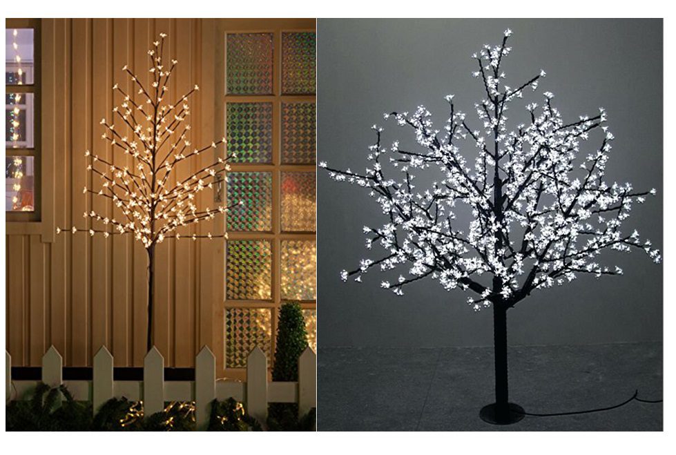 Karácsonyi LED Virágfa Dekoráció (130 cm, 92 LED), Melegfehér Sakura, Hálózati - Image 7