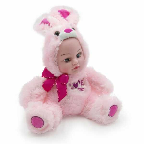 Pihe puha nyuszijelmezbe bújt baba , sír , nevet