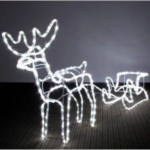 Karácsonyi 3D LED-es Rénszarvas, 120 cm, kül- és beltéri karácsonyi dekoráció hidegfehér 220 v