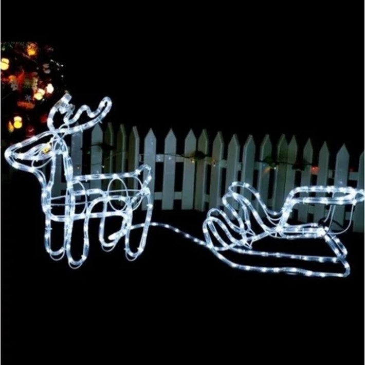 Karácsonyi 3D LED-es Rénszarvas, 120 cm, kül- és beltéri karácsonyi dekoráció hidegfehér 220 v - Image 3