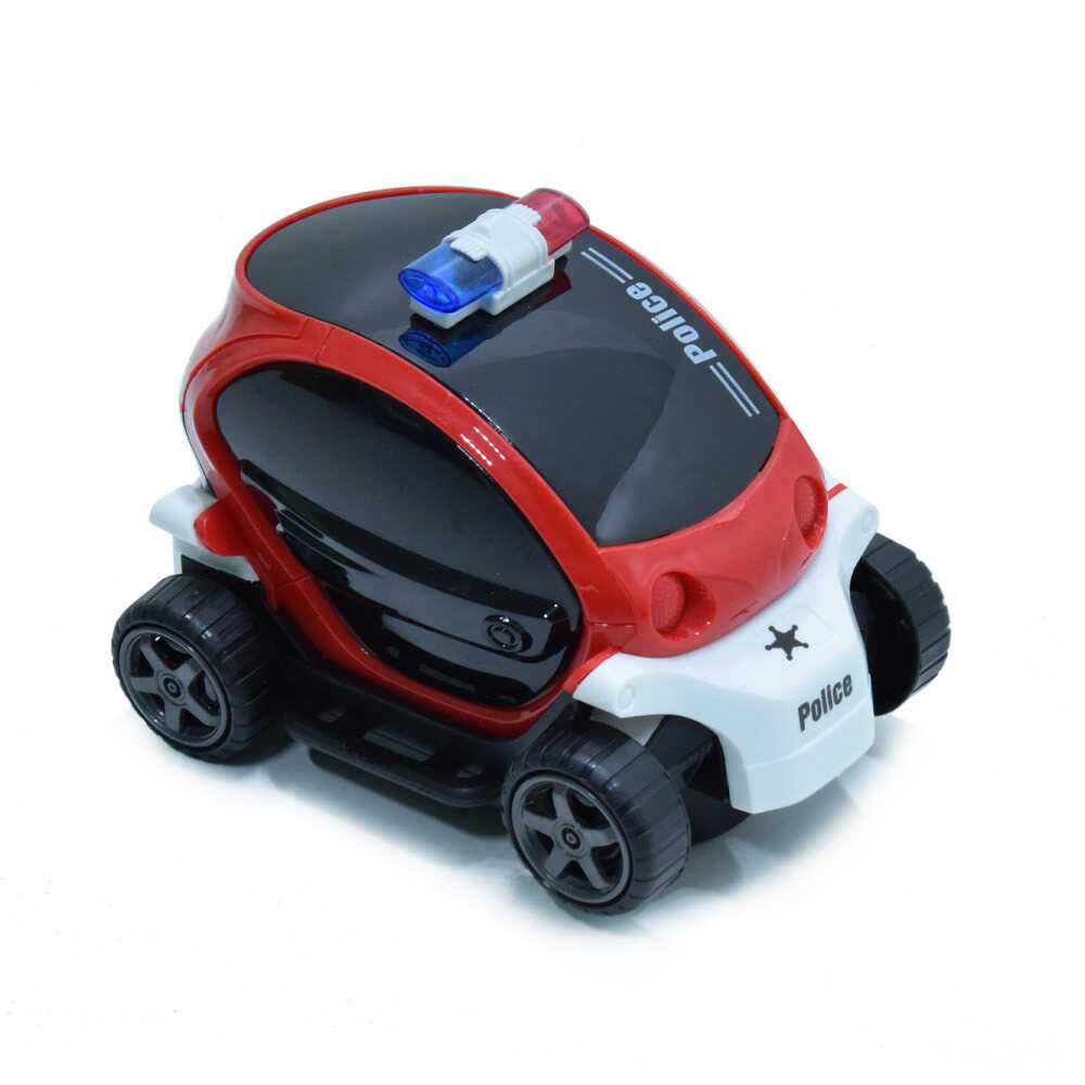 Szirénázó villogó rendőr kisautó , elemes