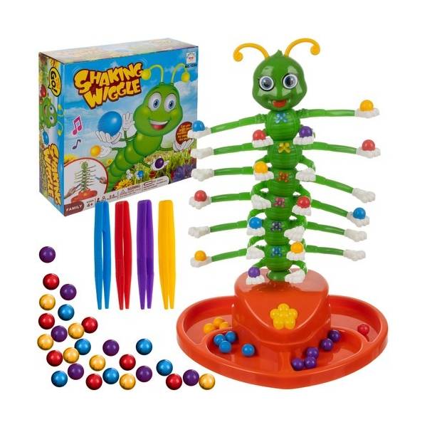 Táncoló hernyó ügyességi társasjáték csipesszel és golyókkal